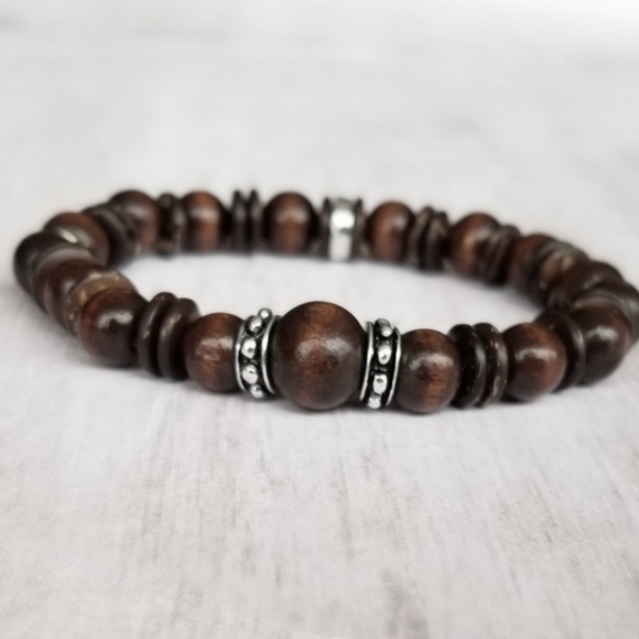 New Wood Boho Stretch Bracelet - Picture 4 of 4